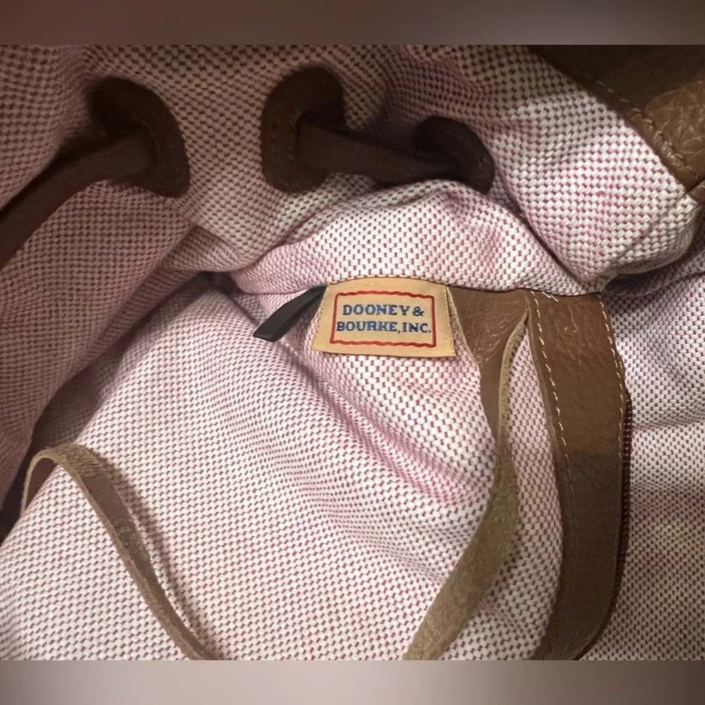 Dooney & Bourke Brown Pebbled Leather Tote Bag - Picture 7 of 8